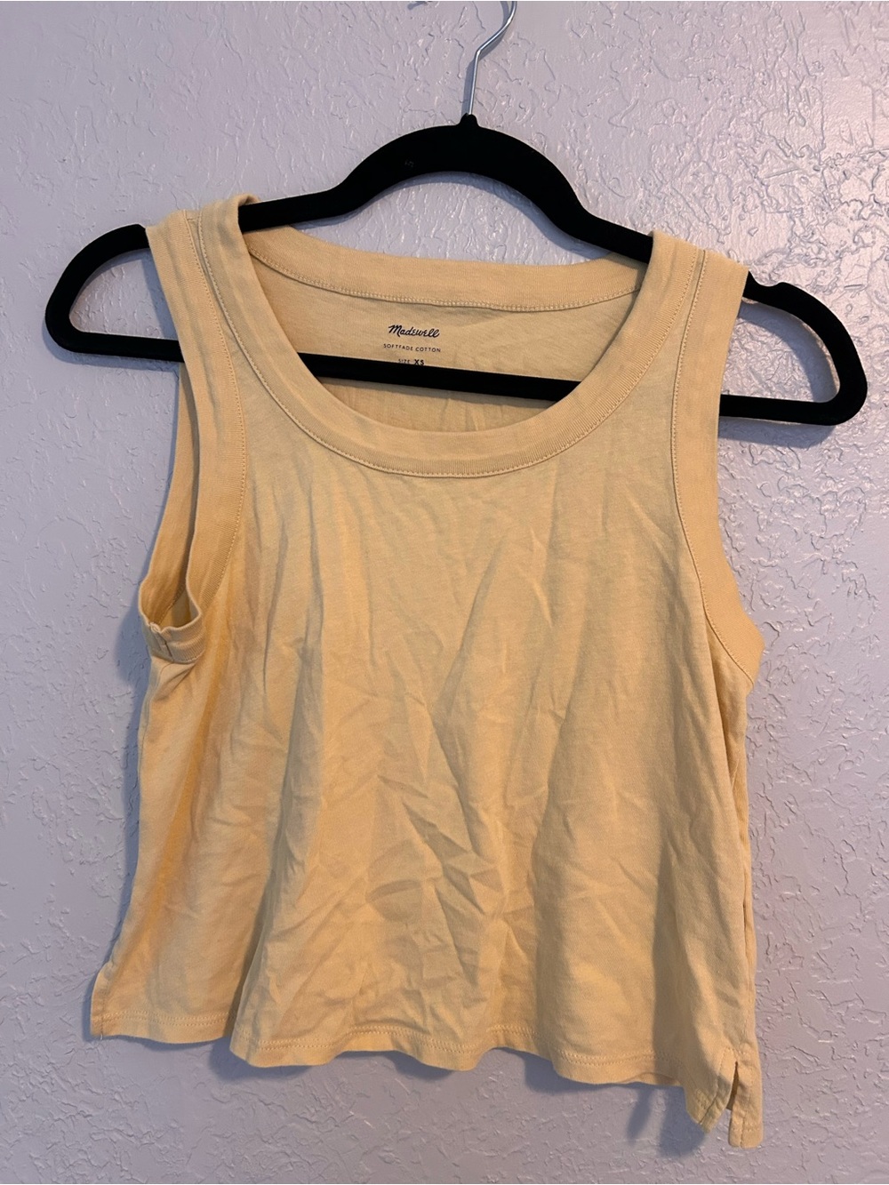 Madewell Yellow Cotton Scoop Neck Tank Top